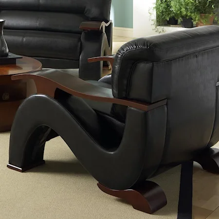 Contemporary Curvaceous Leather Chair